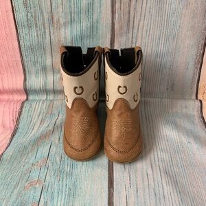 Kids bootbarn Brown and White Western Boots
